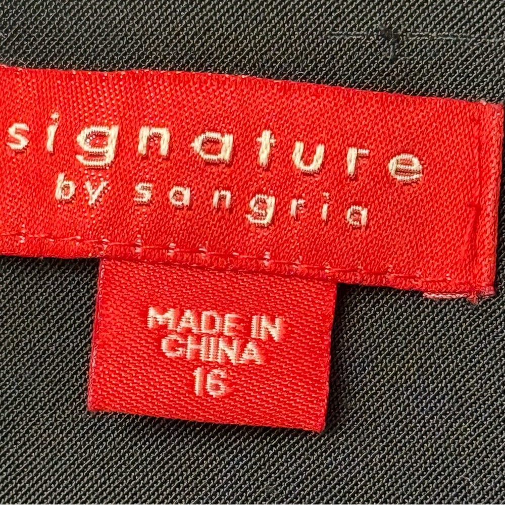 Signature by Sangria White Black and Yellow Sleeveless Sheath Dress, Size 16 - Picture 7 of 8